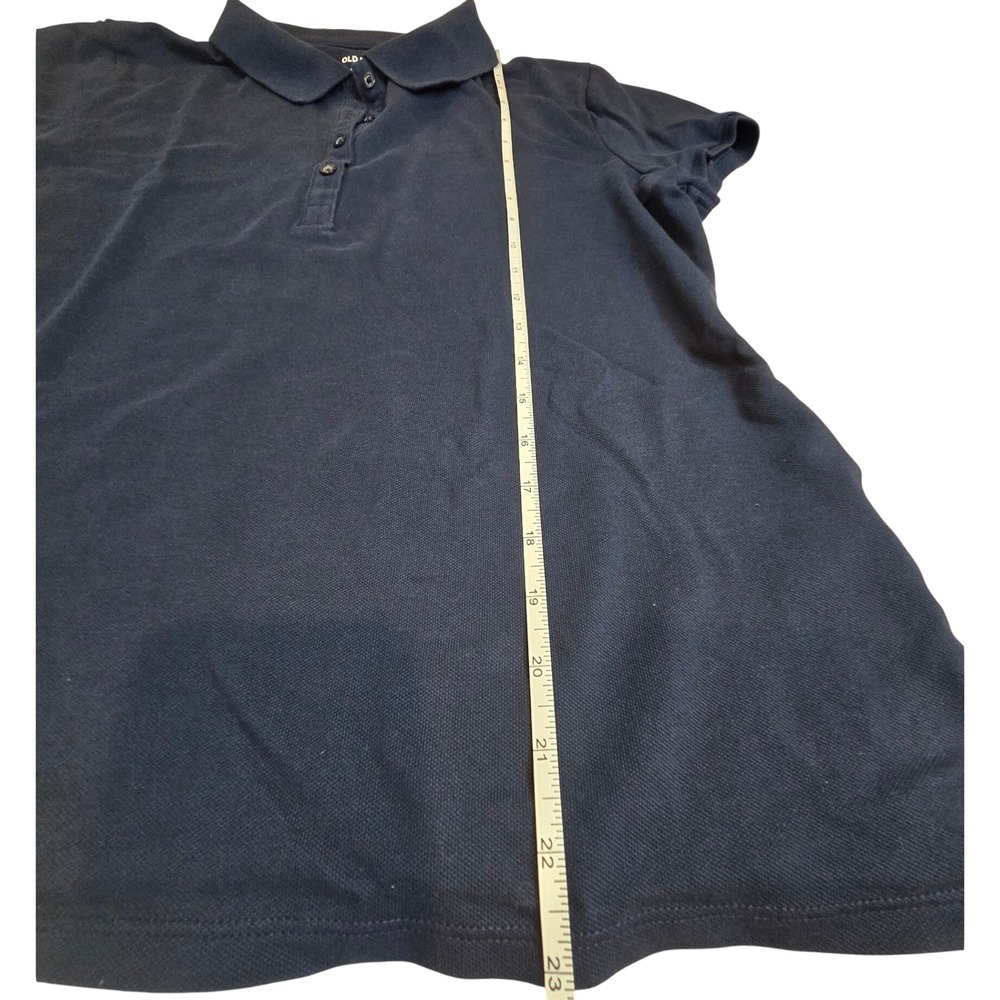 Old Navy Womens Polo Shirt Ink Blue Short Sleeve Pique Cotton Blend Large L - Picture 6 of 7